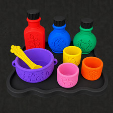 Potion Making Sensory Play Set Pretend Potion Kit 3D Printed Fantasy Set