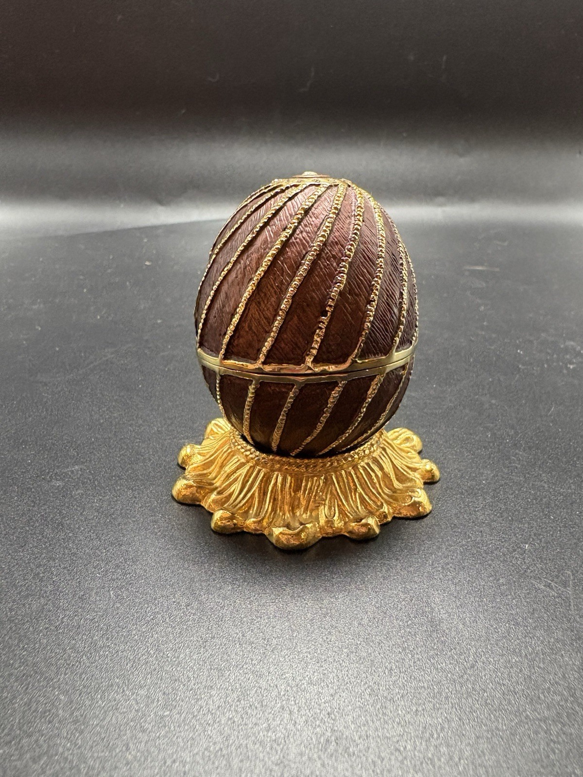 Vintage Rucinni Enamel Egg Box Swarovski Crystal Accents