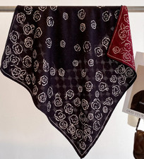 70 Cashmere 30 Silk Bandana Scarf Shawl Neckerchief rose Print wrap 65X65cm