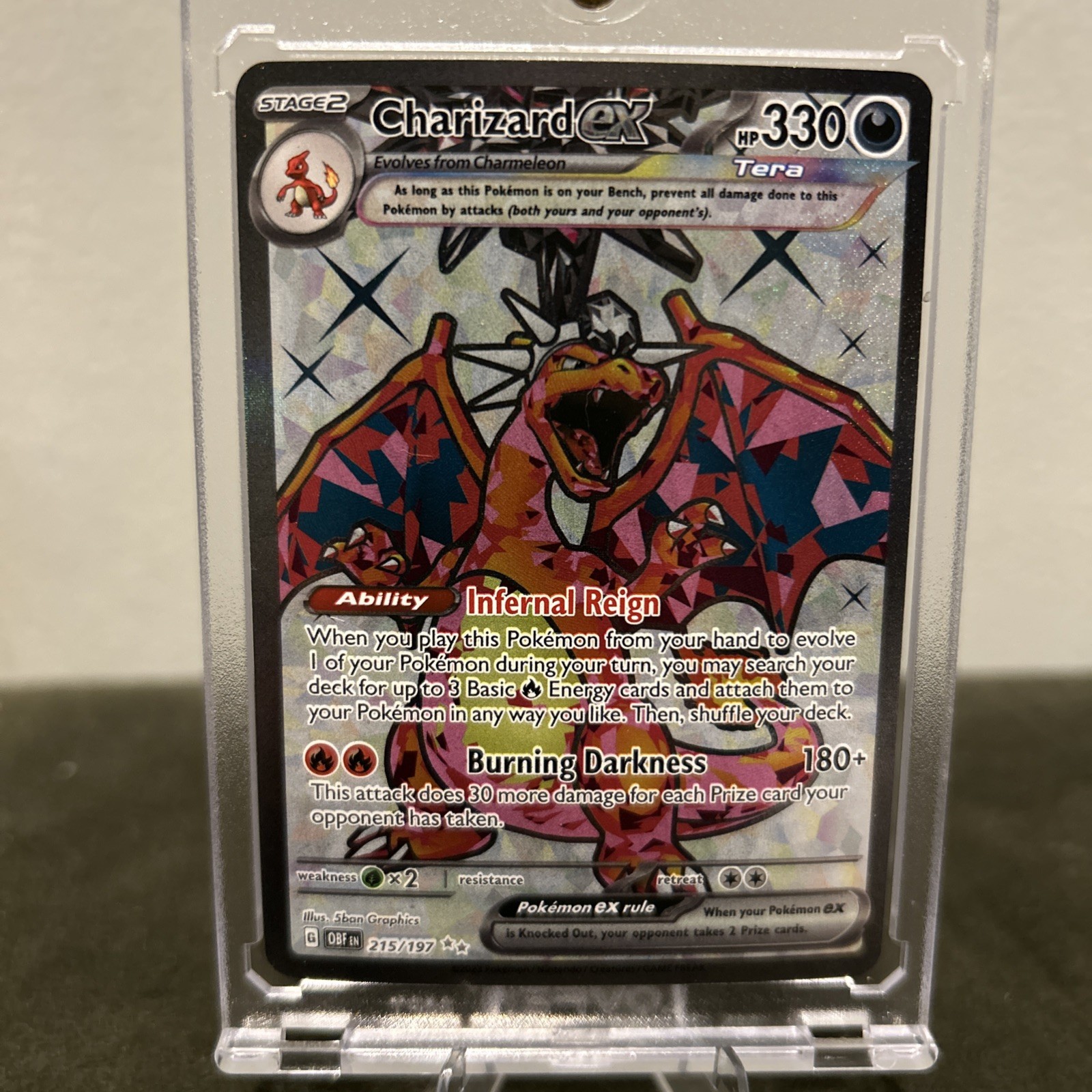 Pokémon TCG Obsidian Flames Charizard EX 215/197 Ultra Rare Near Mint Condition