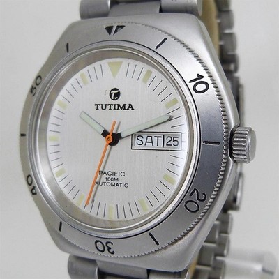 Tutima 670 Pacific Day-Date Automatic Mens Watch Silver