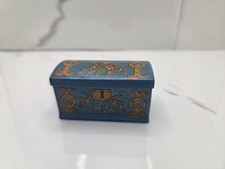 Vintage Lundby Dollhouse accessory blue chest /blanket box rare good condition