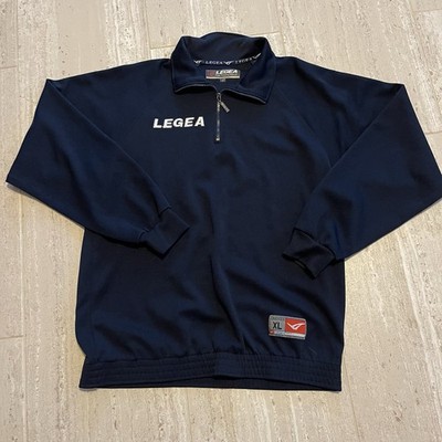 LEGEA Technical Sportswear XL Navy Blue 1/4 Zip Pullover Track Jacket Vintage
