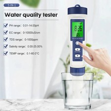 5 in 1 Digital pH TDS EC Salinity Temperature Tester for Water Quality