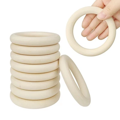 Natural Wooden Linking Rings Crafts Hoops - Choice of Sizes-Plain Organic DIY