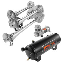 4 Trumpet Train Horn Kit 150dB 12V Air Compressor 160PSI 10L Tank