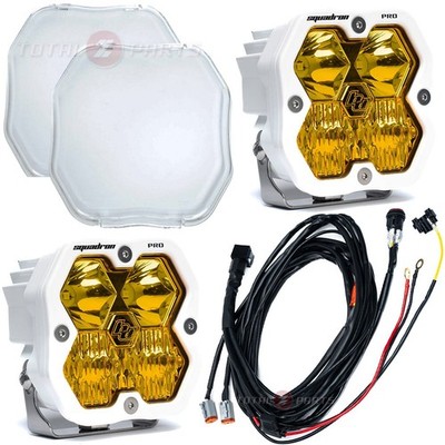 Baja Designs  Squadron 2.0 Pro White Amber Driving/Combo, Clear Covers, Wiring