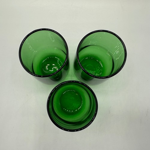 Forest Green Roly Poly Flat Juice Glasses, Set of 3 - Picture 4 of 7