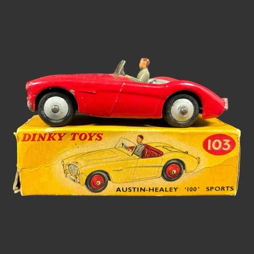 Vintage Dinky Toys Austin-Healey 100 Sports Car No.103 By Meccano Ltd w/ Box