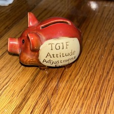 Vintage Coin Bank Small Novelty Mini Piggy Bank Tiny Collectible With Coins In
