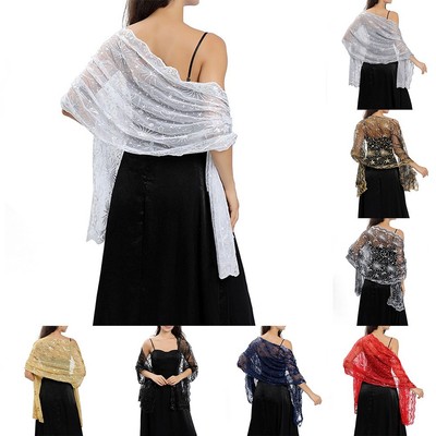Frauen Schal Hochzeit Komfortabel Komfy Mode Modisch Neu Perlen Abend Casuable