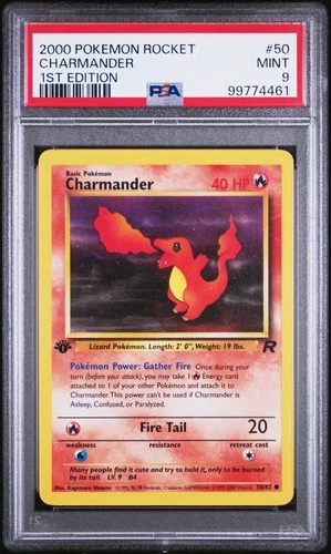 2000 POKEMON ROCKET 1ST ED #50 CHARMANDER PSA 9