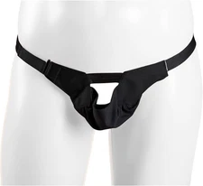 Champion Scrotal Suspensory, Breathable Sports Supporter, Mesh Jock for Men, Bla