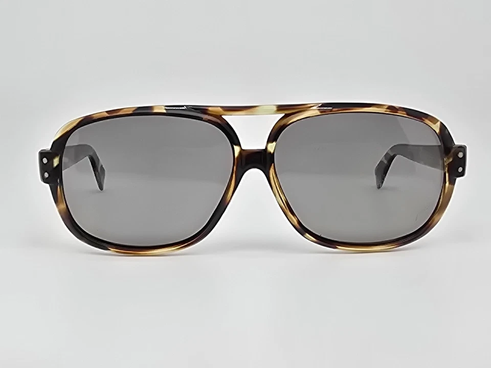 Gafas de sol Renauld marco tortuga polarizadas lentes grises aviador con estuche Italia 57 mm Foto 2 de 4