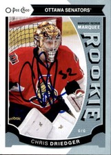 Chris Driedger Signed 2015/16 O-Pee-Chee Marquee Rookie Card #530 Seattle Kraken
