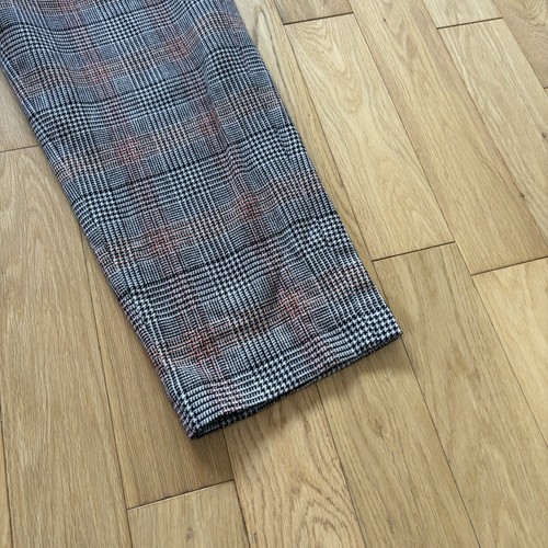 Jigsaw Trousers Size 16 Black Orange Check Pattern Tapered Wool Blend L27 - Picture 3 of 11