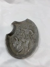 Vintage Naughty Risque Soldier w/ Hand on Lady’s Bum Metal Ashtray Trinket Dish