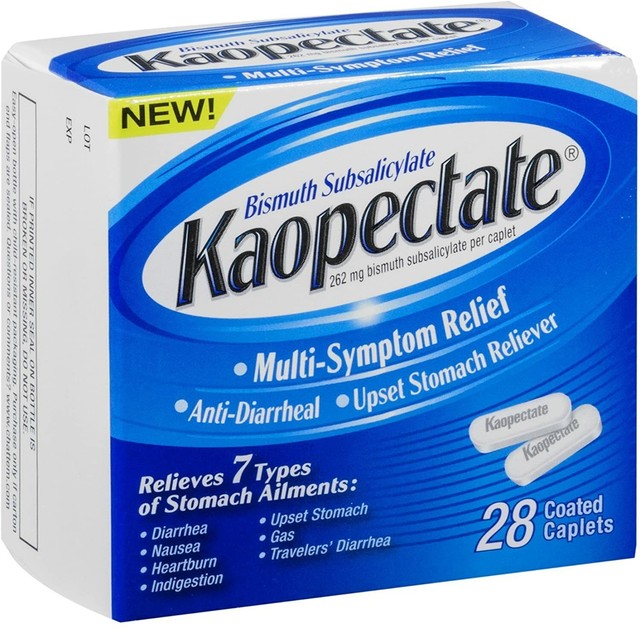 Kaopectate AntiDiarrheal Upset Stomach Reliever 28 Caplets Diarrhea