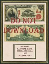 Georgia  National Currency Print 1863-1935 8-1/2" X 11" Collectible