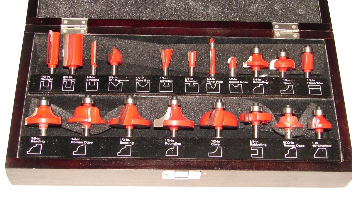 CRAFTSMAN 75th Anniversary 20 Piece ROUTER BIT SET w Wooden Case
