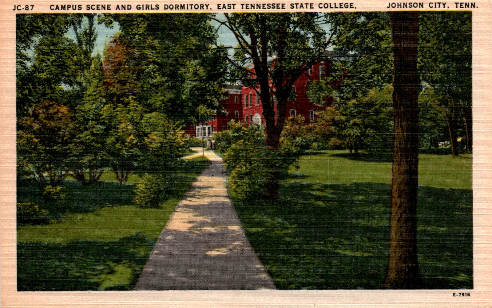 EAST TENNESSEE STATE COLLEGE, JOHNSON CITY, CAMPUS, Postcard