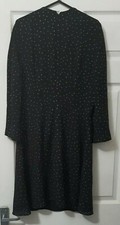 Women's Ladies Black & Shiny Polka Dots Midi  Dress UK Size 12 Rrp £46 Warehouse
