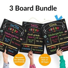 3 Pack First Day of School Sign, 12" X 10" Double Sided First and Last Day Board