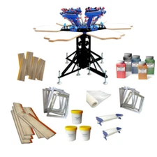 Silk Screen Printing Machine 6 Color 6 Station Screen Press Printer Shirt DIY