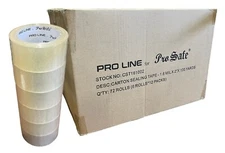 ProLine Packing Tape Rolls Clear Carton Sealing Tape 2" 100 Yards