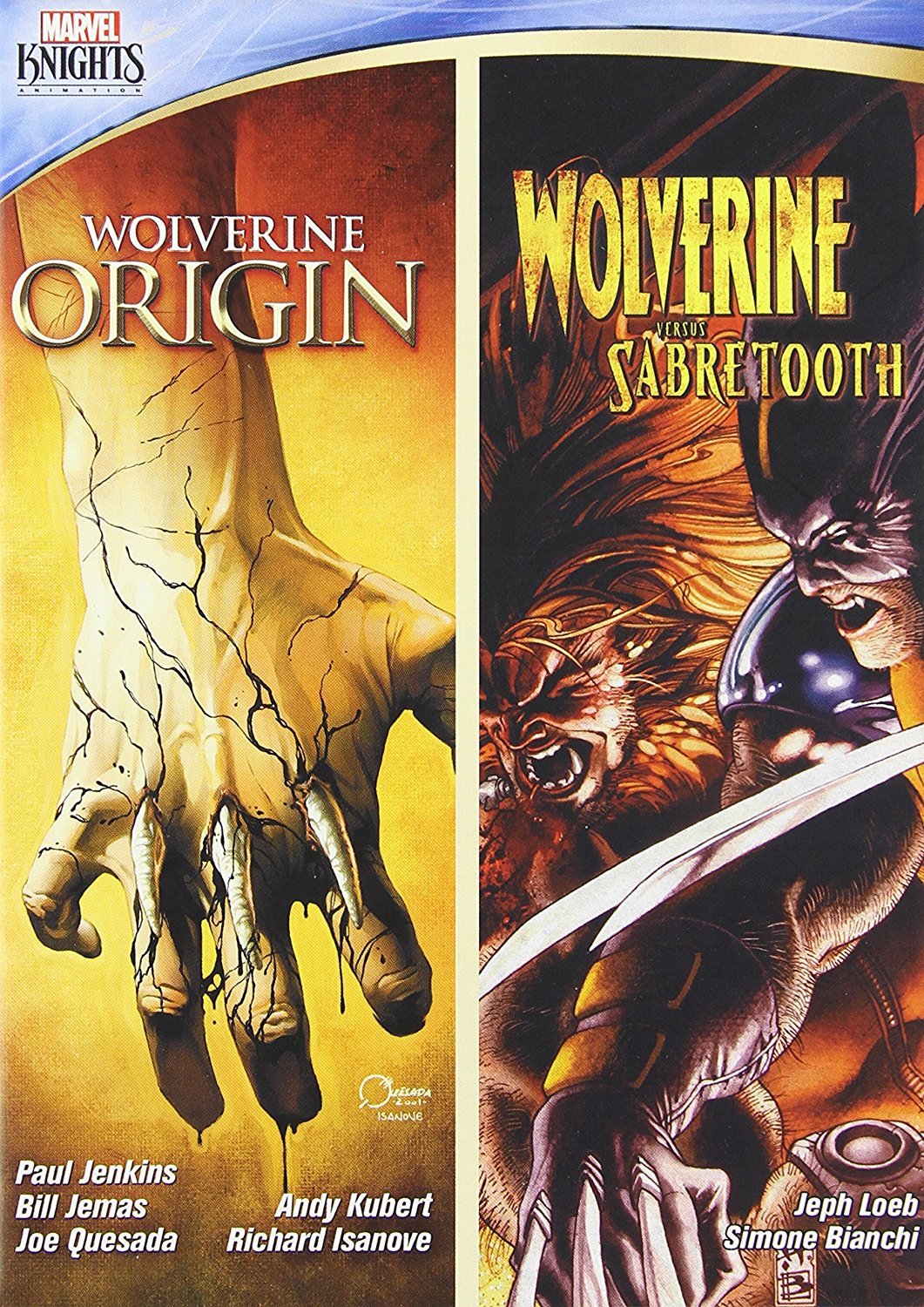 NEW Marvel Knights Wolverine ORIGIN+VERSE SABRETOOTH 2-DVD MOVIE Set DOUBLE FEAT