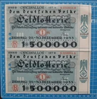 1 Reichsmark 1933 - Germany Lottery tickets - Series: A&B 0248854 - VF - #R15