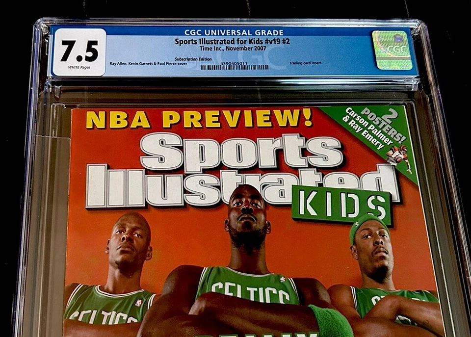 РЕДКАЯ ОБЛОЖКА KEVIN GARNETT 2007 SI ДЛЯ ДЕТЕЙ ALLEN PIERCE BOSTON CELTICS CGC 7,5 - Изображение 2 из 3