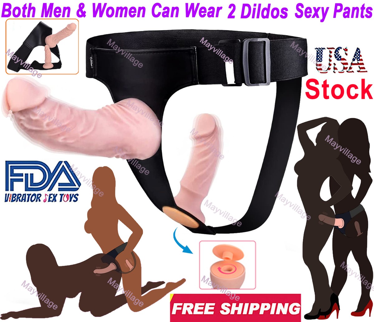 Harness Strap-On Realistic 2 Dildo Anal G-Spot Men Penis Pants Sex Toy for  Women | eBay