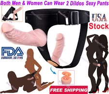 Harness Strap-On Realistic 2 Dildo Anal G-Spot Men Penis Pants Sex Toy for Women