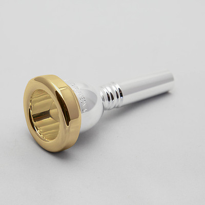Genuine Bach 24K Gold Rim & Cup Large Shank Trombone Mouthpiece, 6-1/2AM NEW!
