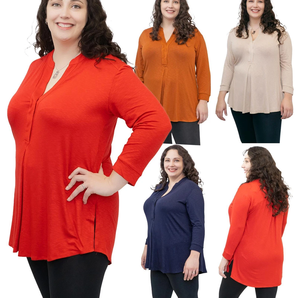 Womens Plus Size Top Stylish Flattering Longer Length Long Sleeve Size 16 -  28