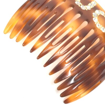 GUCCI 503957 Rhinestone GG hair comb Plastic Brown | eBay