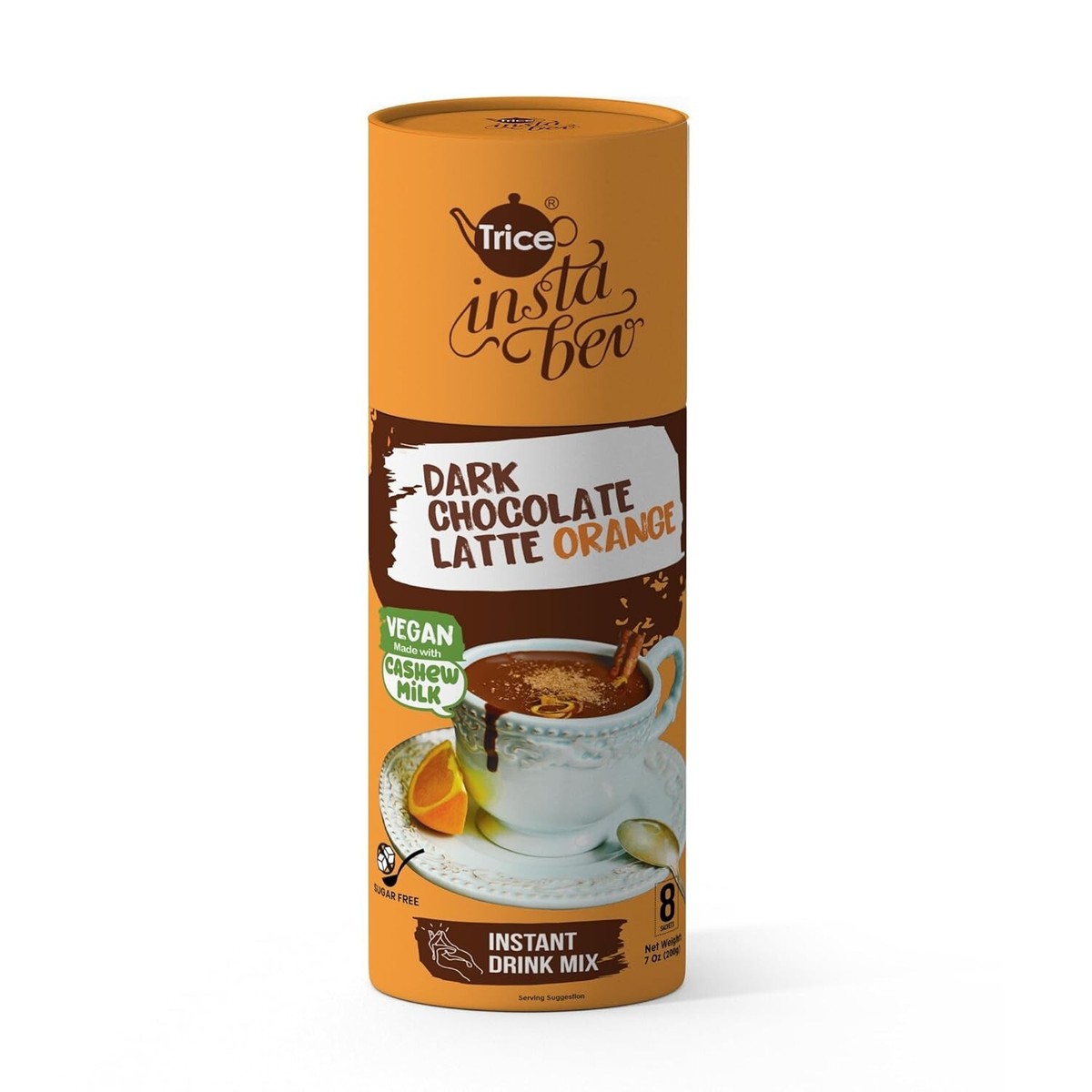 cocoaです Trice Tea Dark Chocolate Latte Orange Vegan - Premium Cocoa Powder
