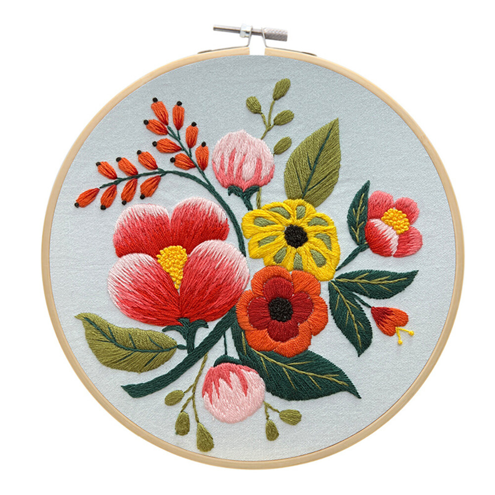 Diy Embroidery Kit Floral Patterns Embroidery Needlework Set Cross