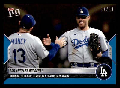 2022 Topps Now Blue Parallel #918 Los Angeles Dodgers Team 11/49