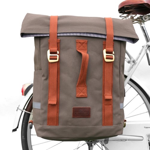 Double sacoche vélo New Looxs Alba Bamboo 42 litres | Sacoches arrière