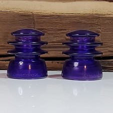 Vintage Glass Insulator Stained Violet Purple Glass Decorative Antique