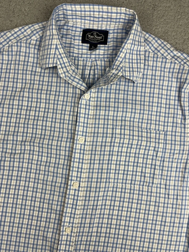 Camisa Nat Nast Para Hombres Grande A Cuadros Abotonada Lujo Originales Oficina Corpcore Foto 2 de 4