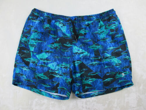 Reel Legends Swim Trunks Mens 2XL XXL Blue Board Shorts Bathing Suit Sharks