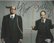 PENN AND TELLER DUAL SIGNED 8X10 PHOTO 4 JILLETTE & MAGICIANS BECKETT COA BAS