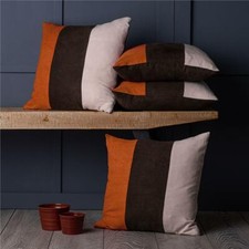 Set of 4 Soft Faux Suede 18" Cushion Covers Stripe Design- Many Colour Options