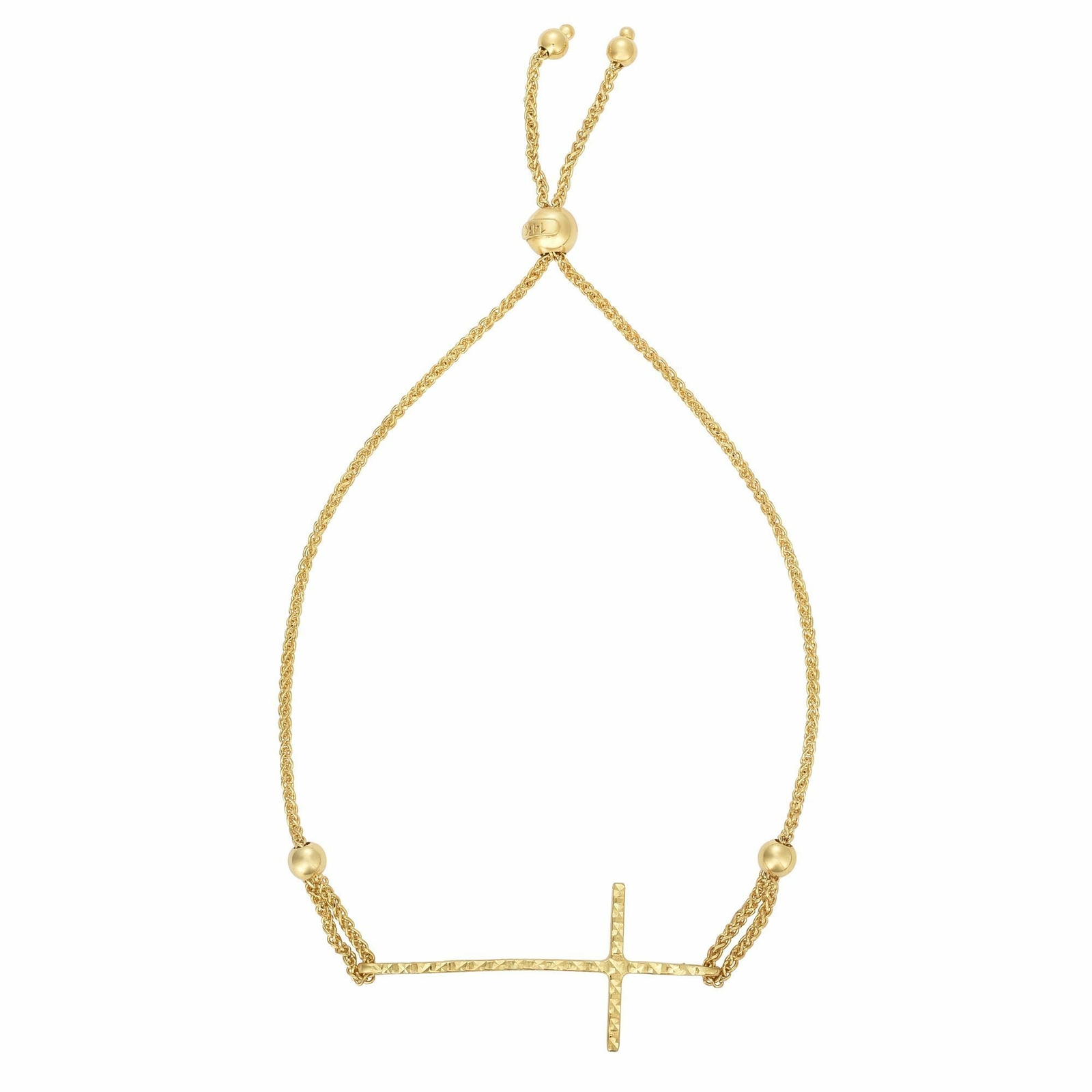Collier Fantaisie Croix Avec Perles En Verre Orange - Longueur 45 Cm Réglable, Occasion, 23 Grammes