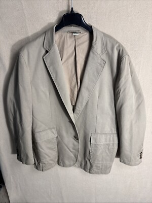 Preswick & Moore Blazer Men 46R Brown Unstructured XL Three Button 100% Cotton
