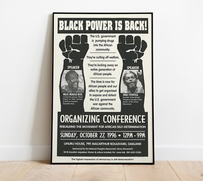 Uhuru Movement Rally Poster -Black Power is Back- African Liberation Reproductio