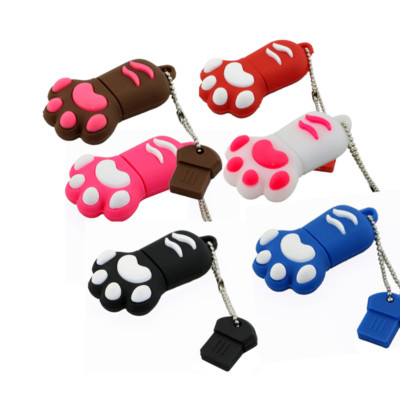 16GB USB Flash Pen Drive Cartoon Cute Cat Claw Footprint Memory Stick Gift